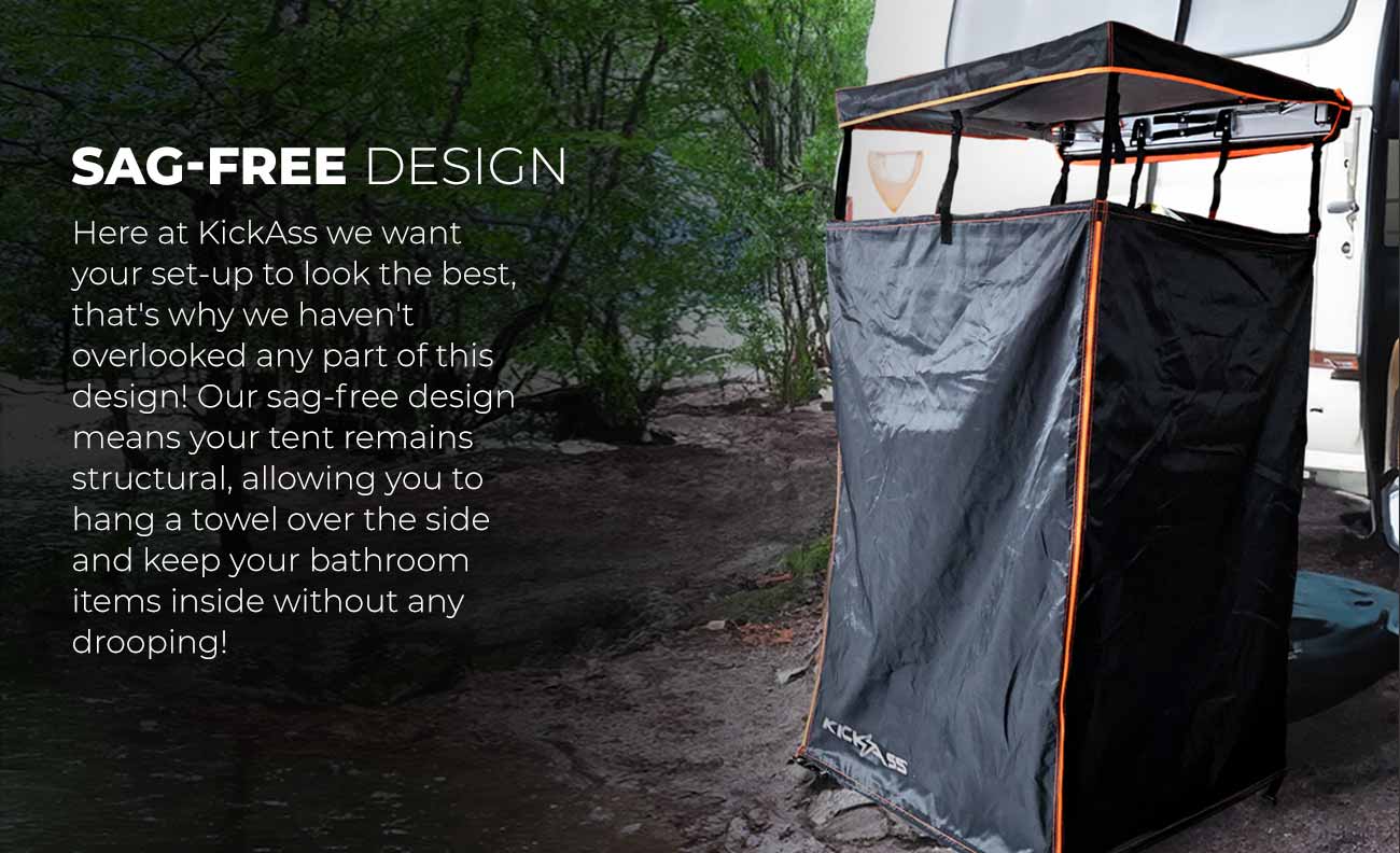 KickAss Premium Shower Tent Black and Orange