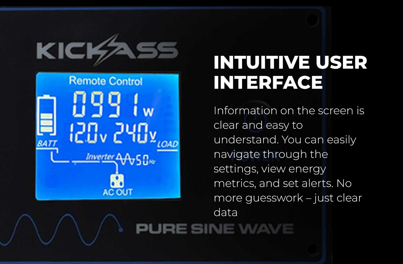 KickAss Pure Sine Wave Inverter Remote Display Panel