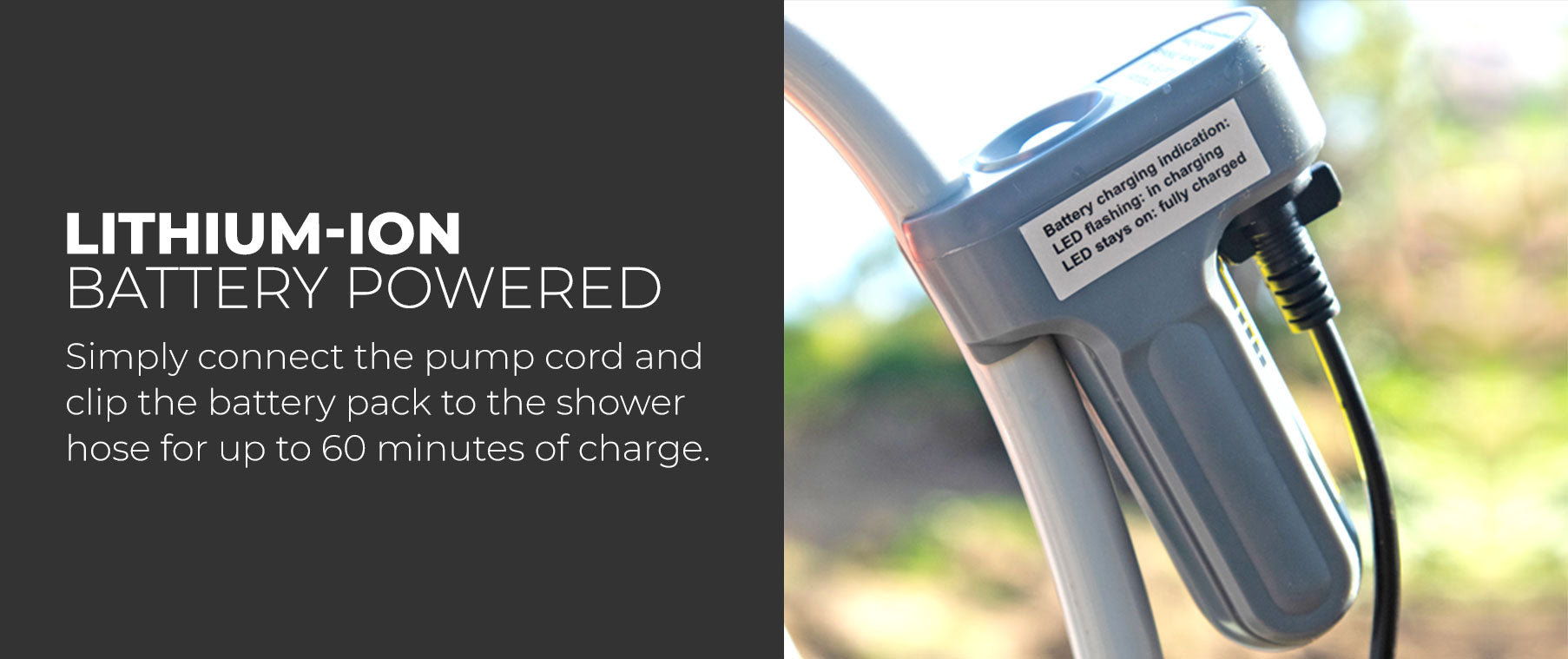 KASWRRCG - KICKASS Portable Camping Shower with Lithium Battery 