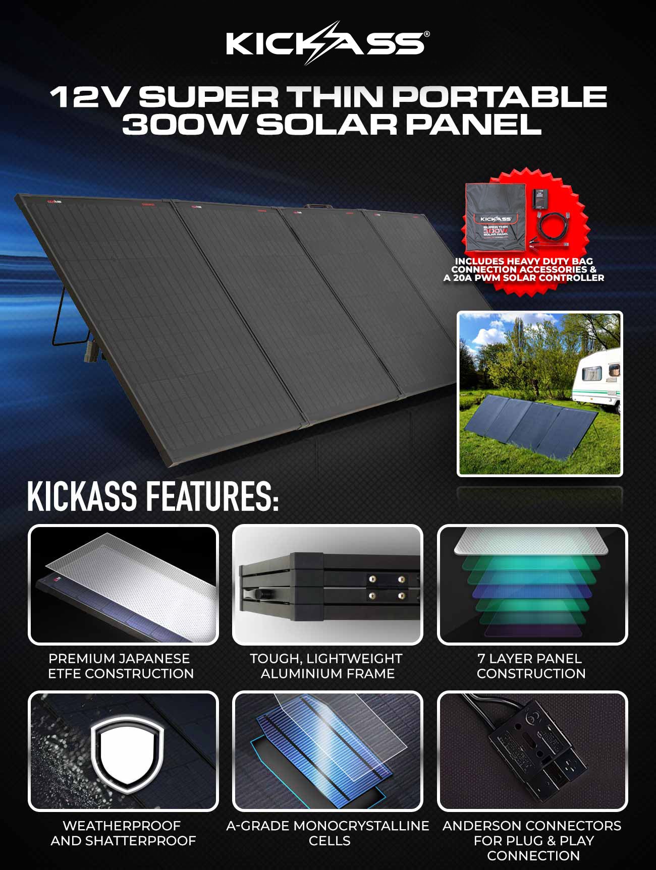 12V 300W Solar Panel 