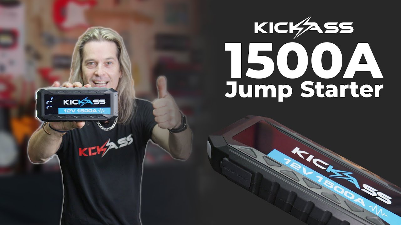 Watch Video of KickAss 12V Lithium 1500A Portable Car Jump Starter Power Bank