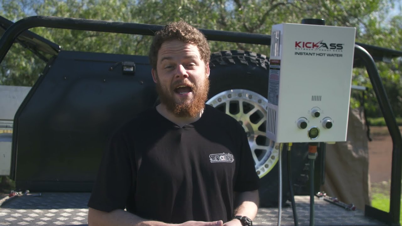 Watch Video of KickAss Shower Tent & Change Room with Camping Gas Hot Water