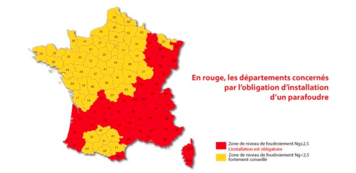 carte france parafoudre