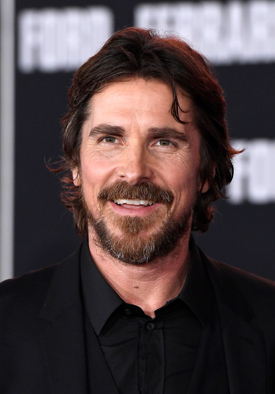 Premiere Of FOX's "Ford V Ferrari" - Arrivals HOLLYWOOD, CALIFORNIA - NOVEMBER 04: Christian Bale attends the Premiere Of FOX's "Ford V Ferrari" at TCL Chinese Theatre on November 04, 2019 in Hollywood, California. (Photo by Frazer Harrison/Getty Images) long hairstyles for men