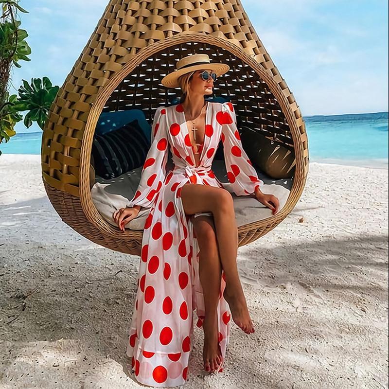 Beach Dress, Cutout Maxi Vacation Cover up, slit  Maxi Dress