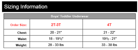 Toddler Tee Shirt Size Chart