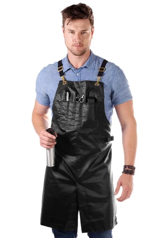 Barber Apron Water & Chemical Resistant, Crossback, Zip Pocket Hairstylist,  Colorist, Chef Black -  Denmark