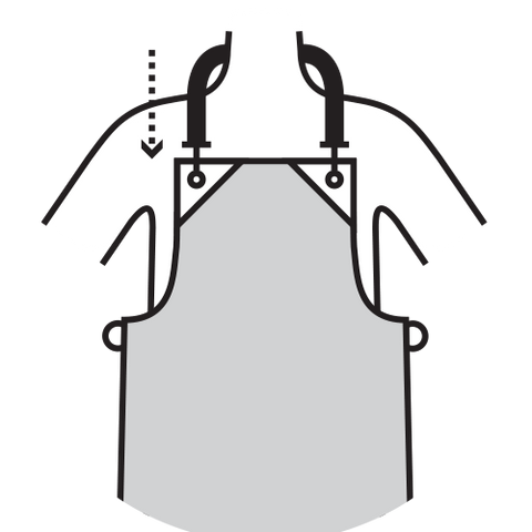 No-Tie Apron with Leather Straps / Over-the-Neck Leather Straps Set