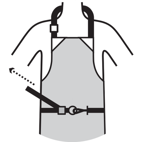 How to use your No-Tie Aprons - Adjust apron using slider on left side strap
