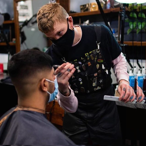 black apron haircut