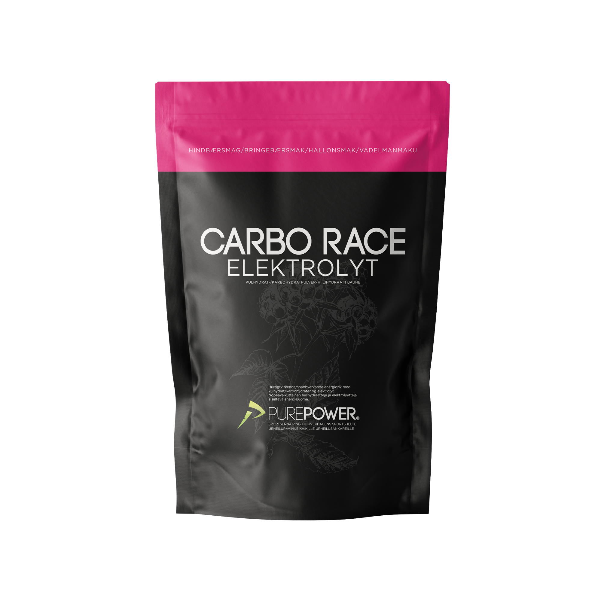 Billede af Carbo Race Elektrolyt Hindbær 1 kg hos PurePower