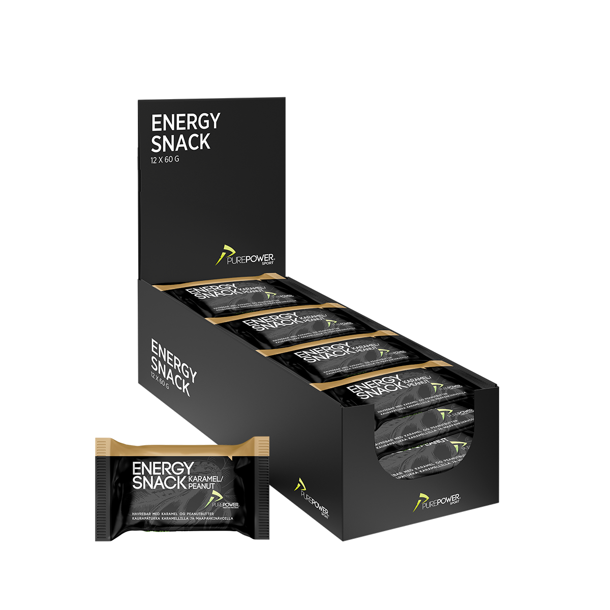 Se PurePower Energy Snack - Karamel - 12 x 60 gram. hos PurePower