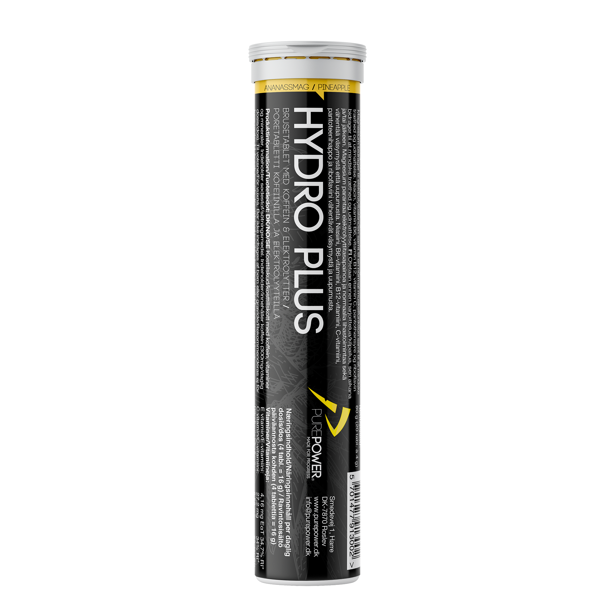 Se PurePower Hydro Plus - Ananas - Koffein tabs - 1x20 stk hos PurePower