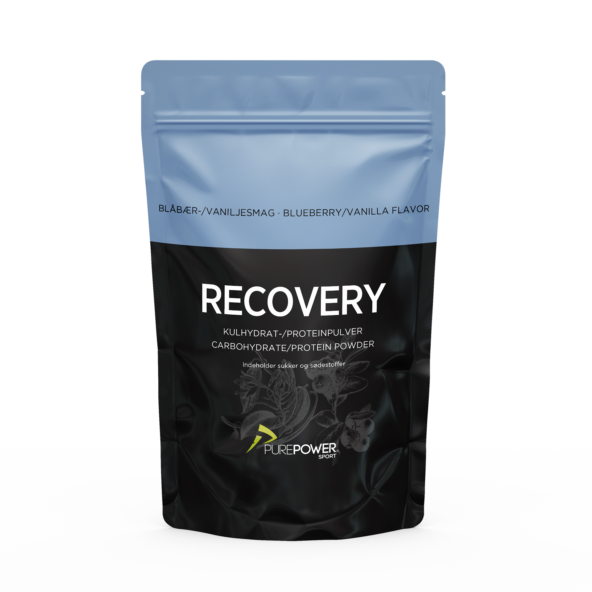 Se PurePower Recovery - Restitutionsdrik - Vanilje / blåbær - 400 g hos PurePower