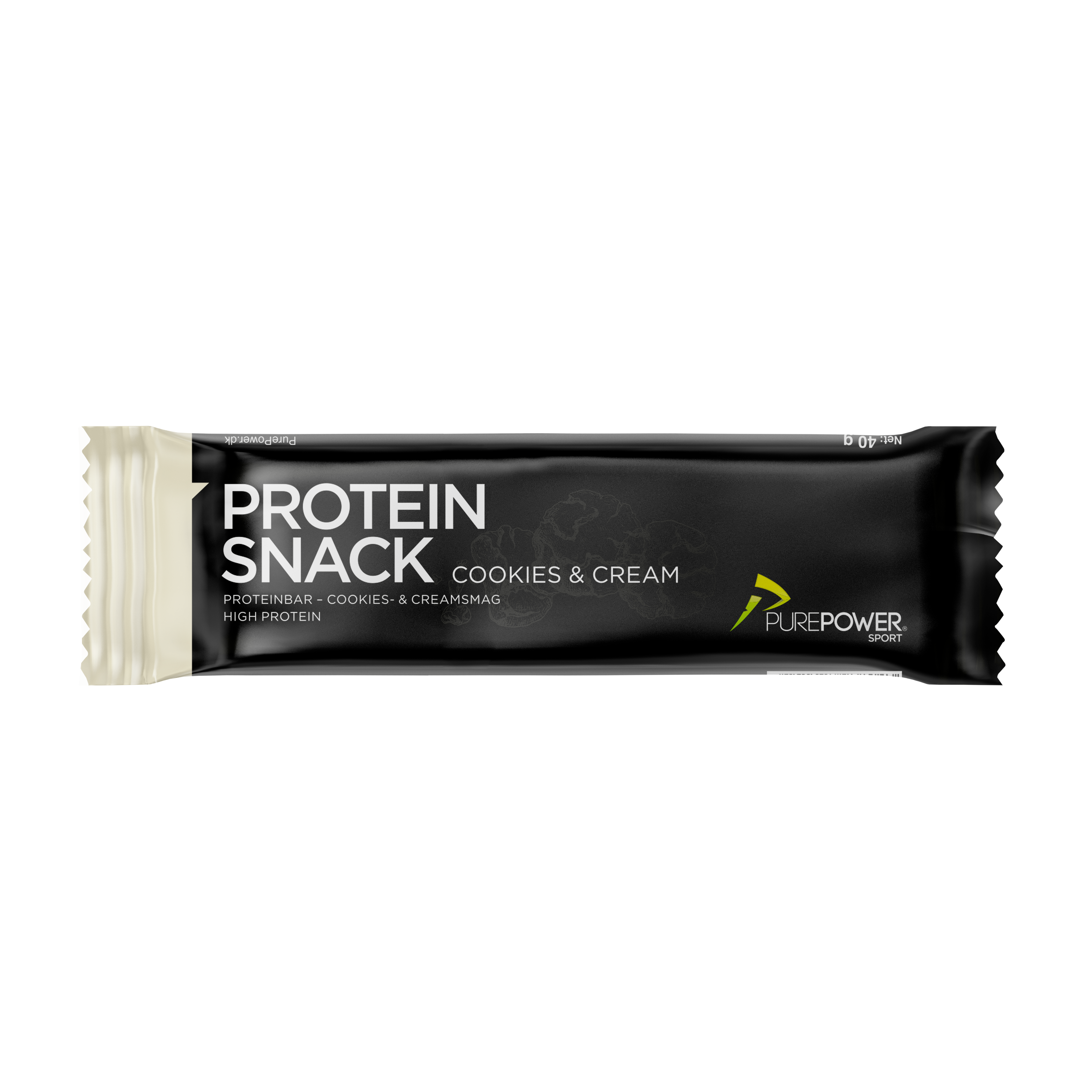 Se PurePower Protein Snack - Cookie & Cream - 40 gram. M.H.T 03-08-2024 hos PurePower