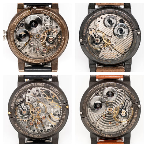 Four Vortic Watch Backs