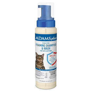 Adams Plus Flea & Tick Foaming Shampoo & Wash for Cats & Kittens, 10 Ounces - Texanbulls