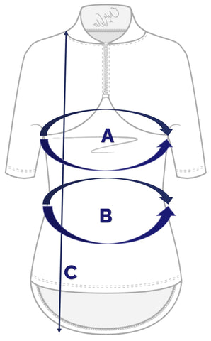 Tableau des tailles des maillots de cyclisme à manches courtes pour femmes