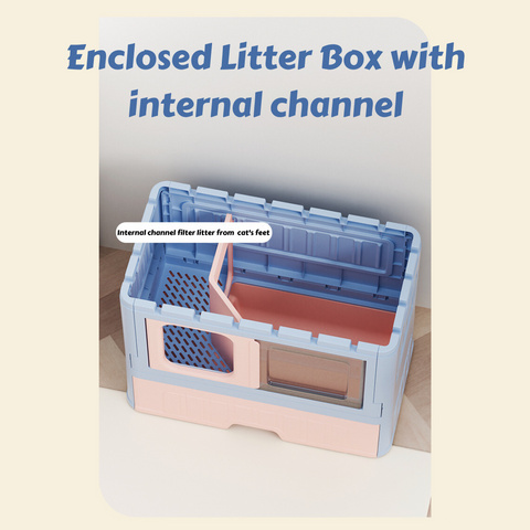 this cat cabinet include a enclosed litter box with walk channel
