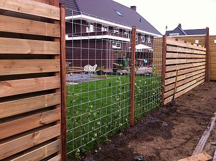 ijzeren trellis met raster voor klimplanten