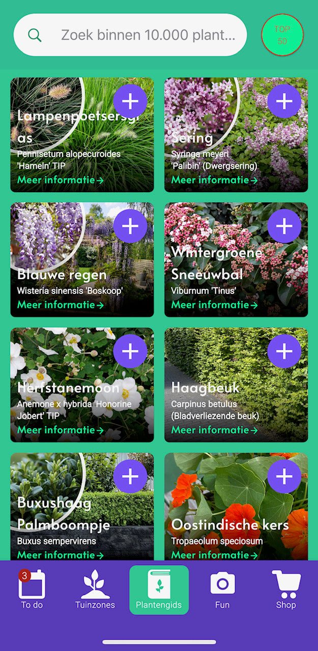 planten opzoeken via de tuin app
