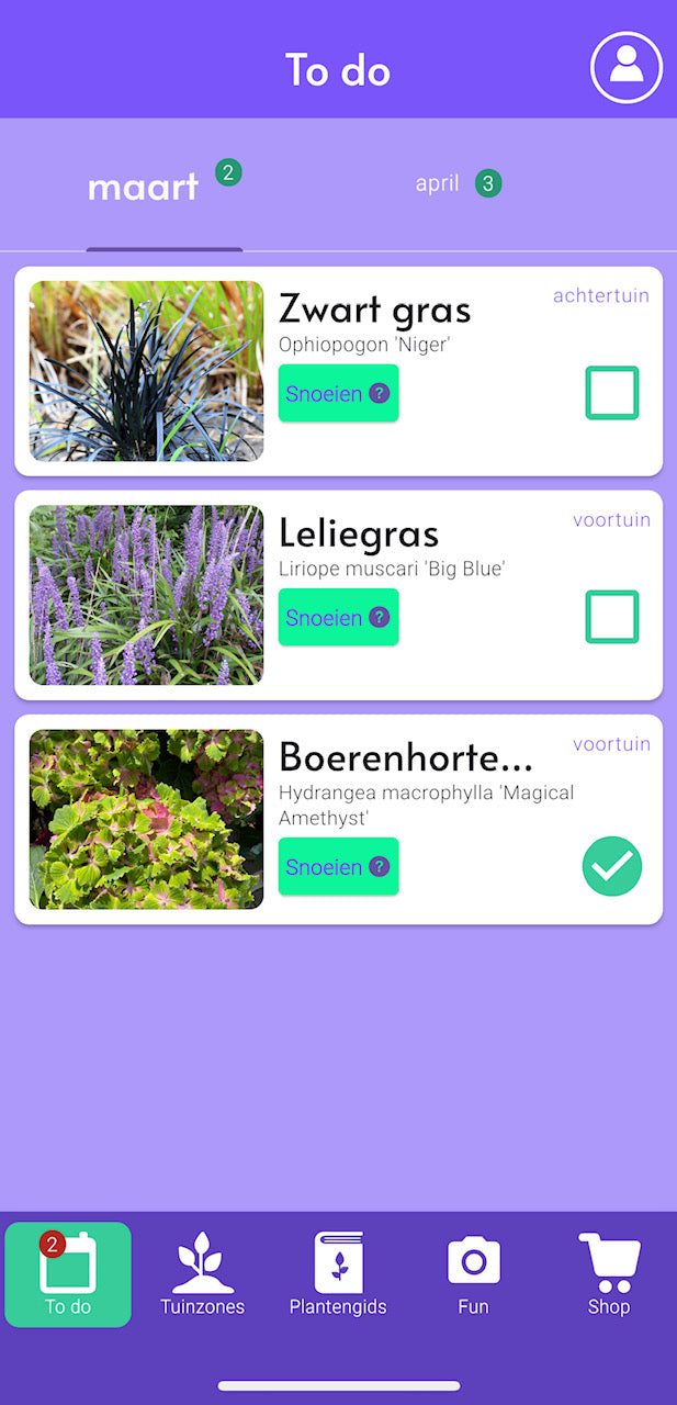 tuintaken per maand in tuinkalender app