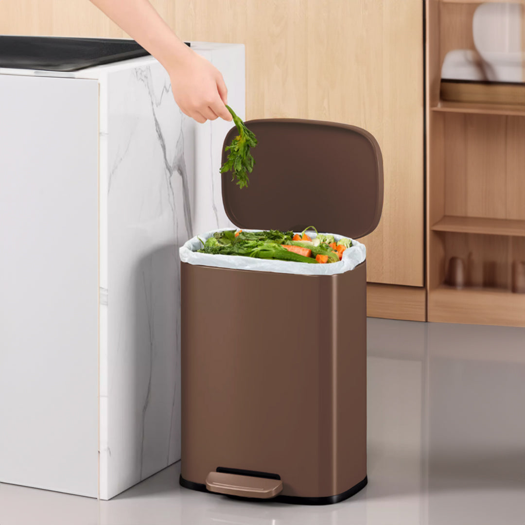 12L Soft-Close Rectangle Trash Can - Fashionable 10074P