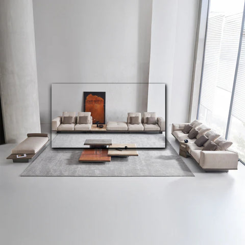 Avenor 5 Seater Sofa with Side Table - SF091-5S -  Sofas - ebarza Furniture UAE | Shop Modern Furniture in Abu Dhabi & Dubai - مفروشات ايبازرا في الامارات | تسوق اثاث عصري وديكورات مميزة في دبي وابوظبي