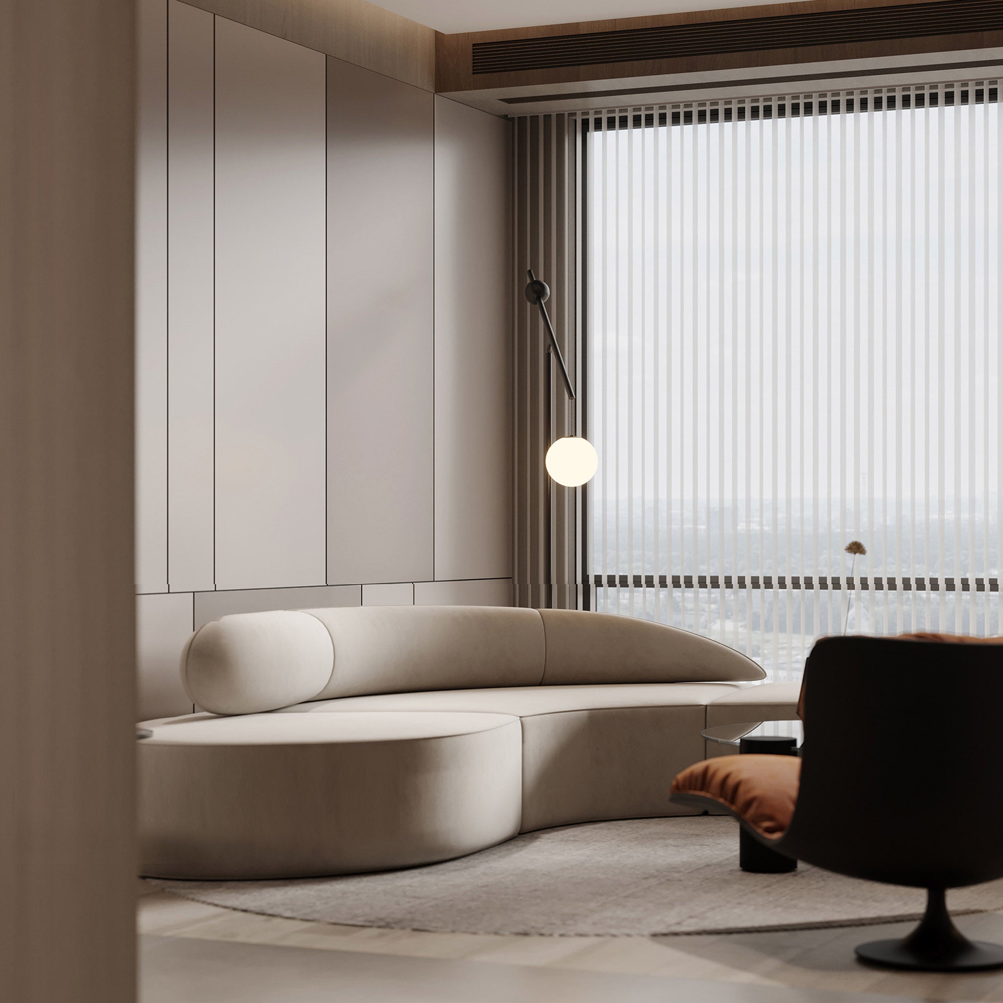 122*300cm WPC Decoration Panel with BB Stitching in H205YP Milk Coffee Color