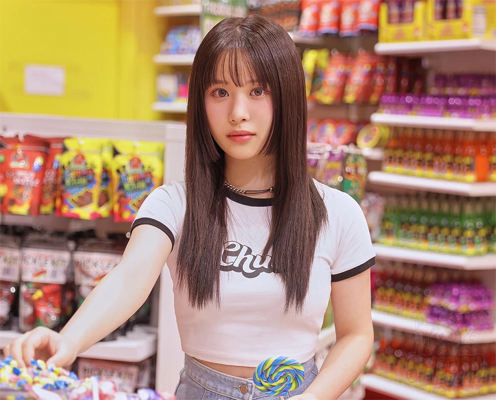 Korean girl shoping in Swedish Candy Store