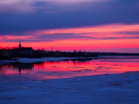 River John sunset winter reflection