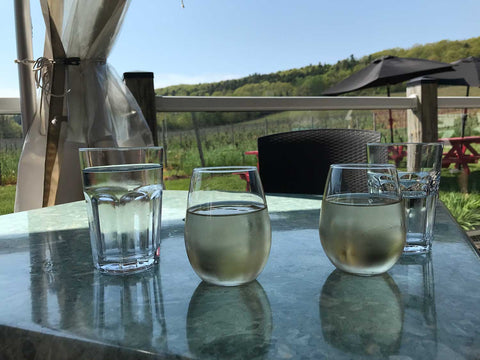 Glass table wine reflection