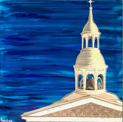 Church Painting. Original painting by a professional Canadian landscape artist. visual art ready to hang on your wall.