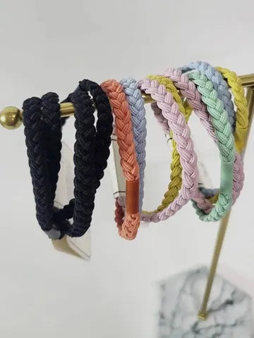 BRAIDED ELASTIC HAIR TIE SET