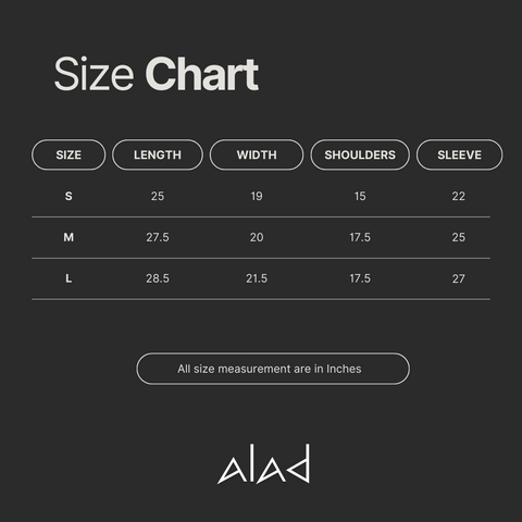 Size Chart  ALAD APPAREL – Alad