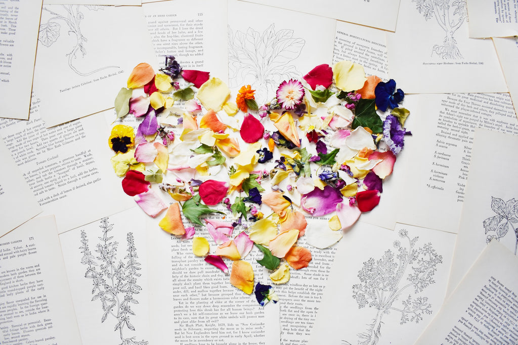 a heart made out of flowers