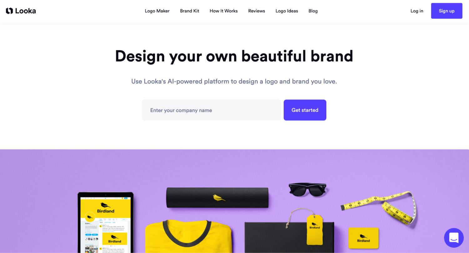 A Looka MI-alapú logó- és márkatervező eszközöket kínál vállalkozások számára