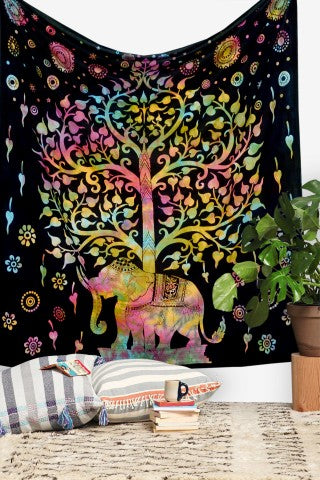 tie dye tree of life tapestry