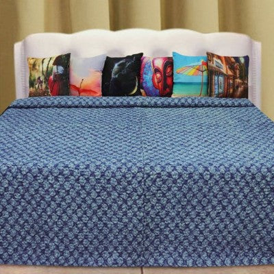Bohemian Bedding and boho chic decor ideas - jaipur handloom - Indigo Kantha quilt
