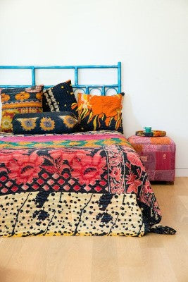 Bohemian Bedding and boho chic decor ideas - jaipur handloom - Vintage kantha Bedding