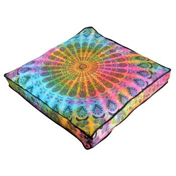 tie dye mandala floor cushion by  Jaipur Handloom