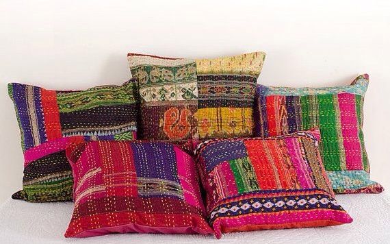 Silk Kantha Pillows from Jaipur Handloom | Brand