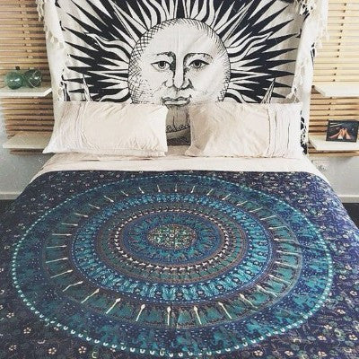 Blue Elephant Mandala Bedding for Dorm Decor - Essential Decorations for College Room