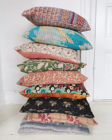 vintage kantha cushion covers