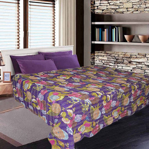 purple queen kantha bedding