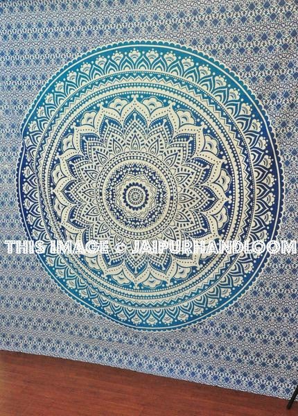 Blue ombre tapestry mandala tapestry hippie wall hanging