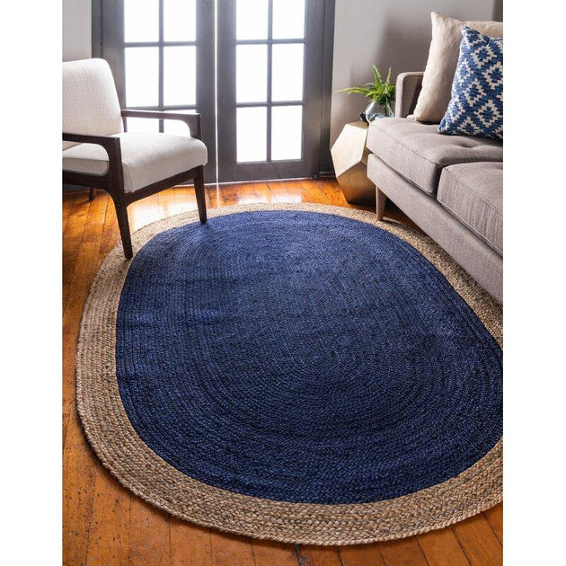 Celeste Blended Blue Indoor/Outdoor Oval Braided Rug 20x30