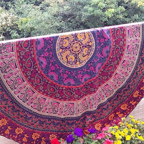 Mandala Beach Roundie Towels Boho Beach Blankets Throw