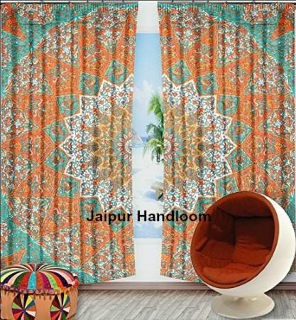 Bohemian Dorm Room Curtains Indian Mandala Door Drapes Window Treatment