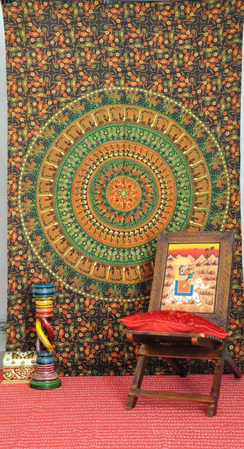 Indian Tapestry Wall Hanging Mandala Throw Hippie Gold Ombre